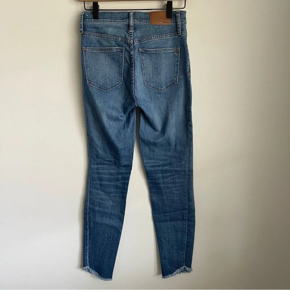 Madewell 10” high-rise skinny raw hem blue jeans size 26 - Picture 2 of 9